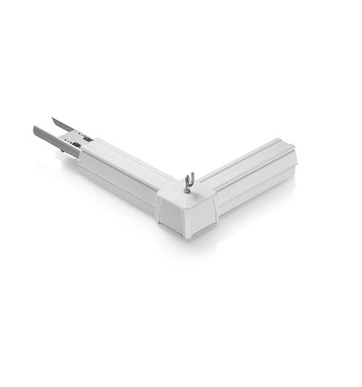 Connecteur en L pour système de rail 8 fils - Blanc, raccord d'angle