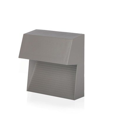 Applique murale LED encastrable carrée 3W - IP65, Gris, 4000K, 210lm, éclairage d'escalier