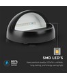 3W LED vägglampa för trappor, rund - IP65, svart, 3000K, 210lm, infälld spot för steg och gångar