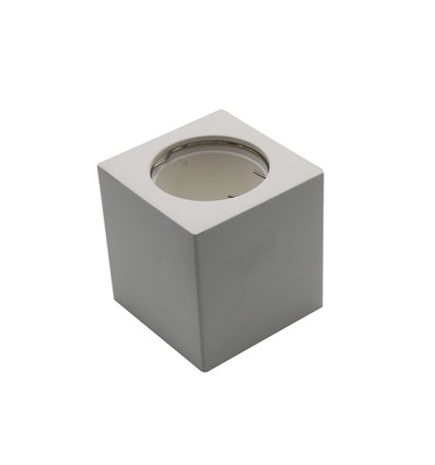 GU10 utanpåliggande spot i gips, kvadratisk - Vit, 70x70x75mm, målningsbar, IP20, utan ljuskälla
