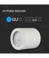 Plafonnier rond en gypse GU10 - Blanc, sans source lumineuse