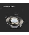 GU10 innfellingsspot med zoom - Satin nikkel, rund, justerbar, aluminium, hull: Ø9,3 cm, mål: Ø10,2 cm
