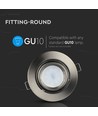 GU10 infälld spot med zoom - Satin nickel, rund, ställbar, aluminium, hål: Ø9,3 cm, mått: Ø10,2 cm
