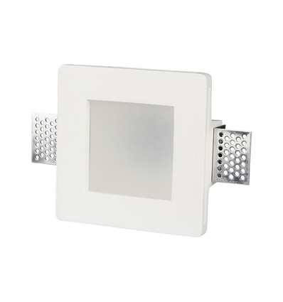 Spot encastrable GU10 - Carré, blanc, verre dépoli, 12x12 cm, IP20