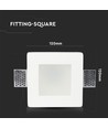 Spot encastrable GU10 - Carré, blanc, verre dépoli, 12x12 cm, IP20