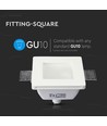 GU10 inbouwspot - Vierkant, wit, mat glas, 12x12 cm, IP20