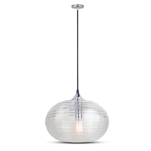 Suspension en verre Ø35cm Diamond Cut - Transparent, douille E27, max 60W, excl. source lumineuse