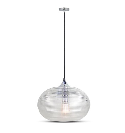 Ø35cm Diamond Cut glazen pendellamp - Transparant, E27 fitting, max 60W, excl. lichtbron