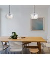 Suspension en verre Ø35cm Diamond Cut - Transparent, douille E27, max 60W, excl. source lumineuse