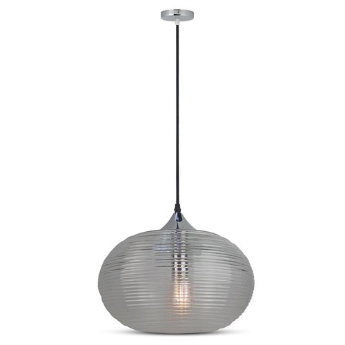 Suspension Ø35cm avec verre taillé en diamant, E27 - Noir, métal, max 60W, sans source lumineuse