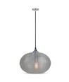 Suspension Ø35cm avec verre taillé en diamant, E27 - Noir, métal, max 60W, sans source lumineuse