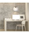 Ø250mm designer pendel i glass - Rund, transparent, E27 fatning, 1m oppheng, 5 års garanti
