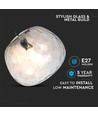 Ø250mm designer pendel i glas - Rund, transparent, E27 fatning, 1m ophæng, 5 års garanti
