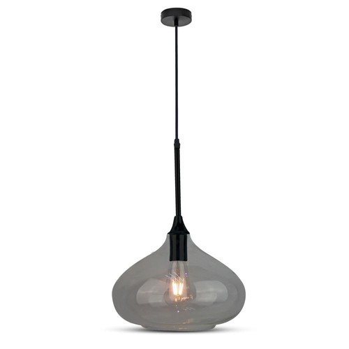 Suspension Ø28,5cm en verre noir - Douille E27, max 60W, IP20 intérieur, sans source lumineuse