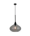 Suspension Ø28,5cm en verre noir - Douille E27, max 60W, IP20 intérieur, sans source lumineuse