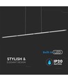36W LED designer pendellampe i krom - 182cm, 2700lm, 4000K, IP20