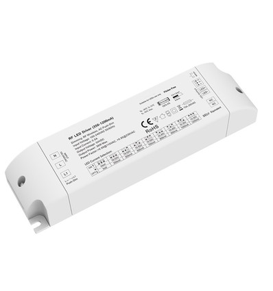 Driver rWave dimmable 36W / 350mA-1200mA pour panneau LED - 10-52V, Push dim, RF, sans scintillement
