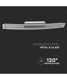 36W Designer Bend Glass Double loft/væglampe - Krom, 2700lm, 4000K, rustfrit stål og glas, IP20, 98,5cm bredde