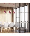 Suspension E14 avec abat-jour en aluminium rose - Max 60W, plastique et aluminium, 5 ans de garantie