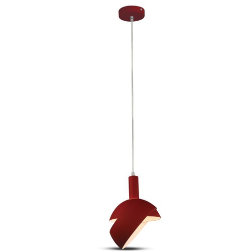 Suspension E14 avec abat-jour en aluminium rouge - Max 60W, rouge, 180x100x1200mm
