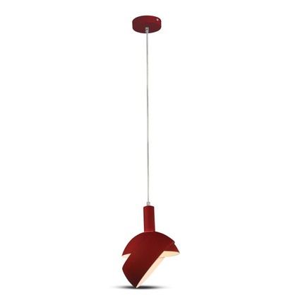 Suspension E14 avec abat-jour en aluminium rouge - Max 60W, rouge, 180x100x1200mm