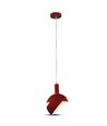 E14 pendelophanging met rode aluminium kap - Max 60W, rood, 180x100x1200mm