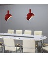E14 pendelophanging met rode aluminium kap - Max 60W, rood, 180x100x1200mm