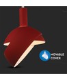 E14 pendelophanging met rode aluminium kap - Max 60W, rood, 180x100x1200mm