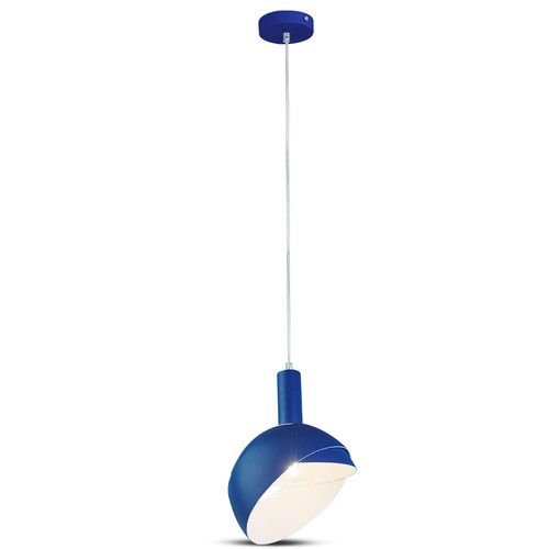 Blauwe E14 pendelophanging met aluminium kap - Max 60W, Ø18cm, IP20, 5 jaar garantie