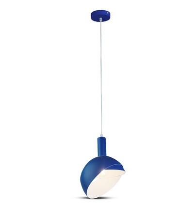 Suspension E14 bleue avec abat-jour en aluminium - Max 60W, Ø18cm, IP20, 5 ans de garantie