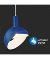 Suspension E14 bleue avec abat-jour en aluminium - Max 60W, Ø18cm, IP20, 5 ans de garantie