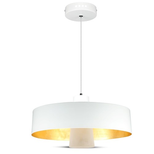 7W LED pendellampe - Ø34cm, hvit akrylskjerm, 120 grader, inkl. lyskilde