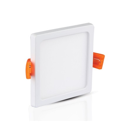 22W 17x17cm LED indbygningspanel, kvadratisk - 100lm/W, hvid kant, Hul: 15,5 x 15,5 cm, Mål: 17 x 17 cm