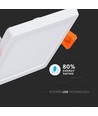 22W 17x17cm LED inbouwpanel, vierkant - 100lm/W, witte rand, Gat: 15,5 x 15,5 cm, Afm: 17 x 17 cm