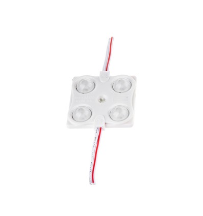 1,44W LED modul, 12V - IP68 vanntett, 135lm, 160 grader, 37x37mm, rød lysfarge