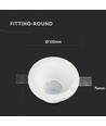 GU10 gips inbouwspot, rond - Wit, gat: Ø13,2 cm, afm: Ø13,2 x 7,4 cm, zonder lichtbron