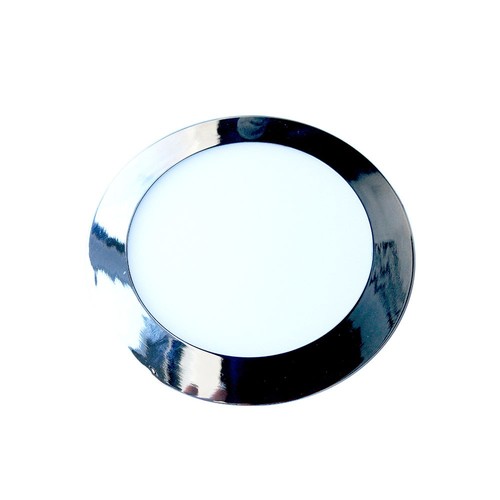 24W Ø30cm LED innfellingspanel - Krom, rund, 2000lm, Hull: Ø28,5 cm, Mål: Ø30 cm