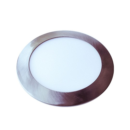 24W Ø30cm LED indbygningspanel - Satin nikkel, 3000K, Hul: Ø28cm, Mål: Ø30cm