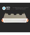 10W LED lineært innfellingspanel - 750lm, 138x32mm, hvit kant, varm hvit, IP20