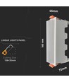 10W LED linjärt infällt panel - 700lm, 6400K, IP20, hål: 13,8x3,2 cm, vit kant