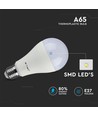 Lot de 2 ampoules LED E27 15W - A65, 6400K, 1350lm, équivalent 90W