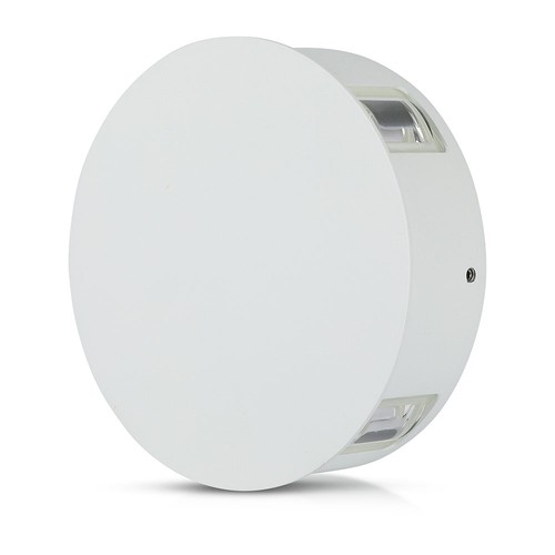 4W Ronde LED wandlamp, wit - IP65, 360°, 3000K, aluminium, buiten/binnen, incl. lichtbron
