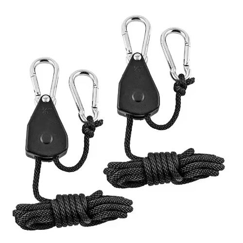 Suspension réglable pour lampe de croissance - Avec mousqueton, capacité de charge 68 kg