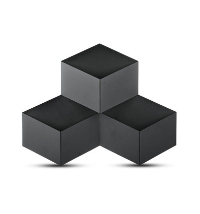 9W LED vegglampe, sort - 990lm, 3000K, IP20, aluminium, innendørs