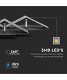 9W LED vegglampe, sort - 990lm, 3000K, IP20, aluminium, innendørs