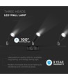 13,5W LED vegglampe med 3 hoder - 1260lm, 3000K, sort finish, inkl. lyskilde