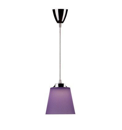 Suspension LED / Plafonnier 7W - Chrome avec abat-jour violet, 4000K, Ø15cm, angle de 90 degrés
