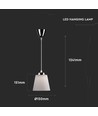 Suspension LED 7W - Ø15cm, abat-jour blanc, 4000K, source lumineuse incluse