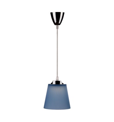 7W LED pendellamp / plafondlamp - Ø15cm, 4000K, blauwe kap, chromen behuizing, incl. lichtbron