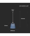 7W LED pendel / loftlampe - Ø15cm, 4000K, blå skærm, krom krop, inkl. lyskilde